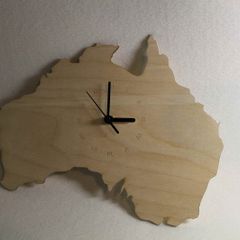 Custom Unique Bespoke Australian Shape Clock Australian Map Wooden