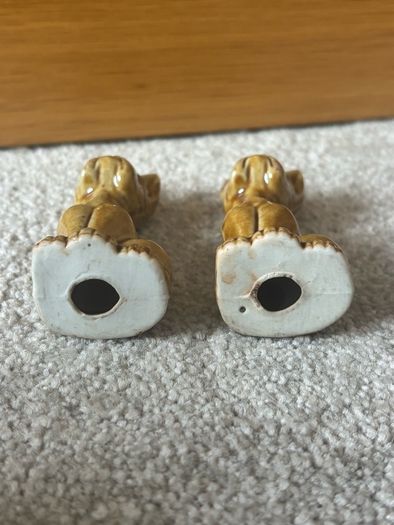 A Pair of Vintage Japanese Ceramic Dog Figurines