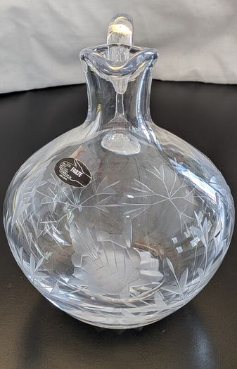 Failte Irish Lead Crystal Jug Peter O Farrell Signed 1983 Hand Cut Ireland 19cm