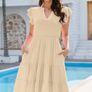 Brand New Yutdeng Women's Summer Dress Knee-Length Boho A-Line Casual Dress - Solid Colour. Image 4