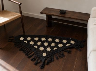 Handmade Crochet Floral Shawl  Wrap