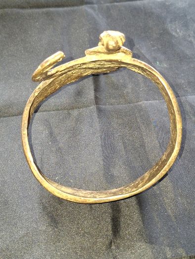 Rare Bronze Genuine Antique Arm Bracelet, Protectors of Family and Culture, Snakes are ambivalent, representing both day, light, good, but also symbolizing the Forces of Darkness, Evil, and Witchcraft Sorcery.