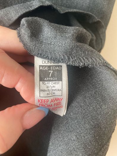 Dunnes grey pinafore (as new) age 7