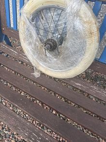 RSW 16 rear wheel with brand new original white baloon tyre.