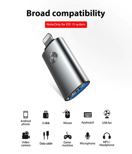 !ACCEZZ Apple OTG Lightning (Male) to USB Type-A (Female) Adapter/Convertor (Brand New/Warranty)