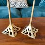Pair of Tall Art Nouveau Inspired Candlestick Holders Circa Solid Brass Image 7