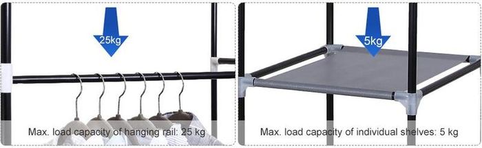 Canvas Wardrobe Cupboard Clothes Hanging Rail FREE DELIVERY NATIONWIDE