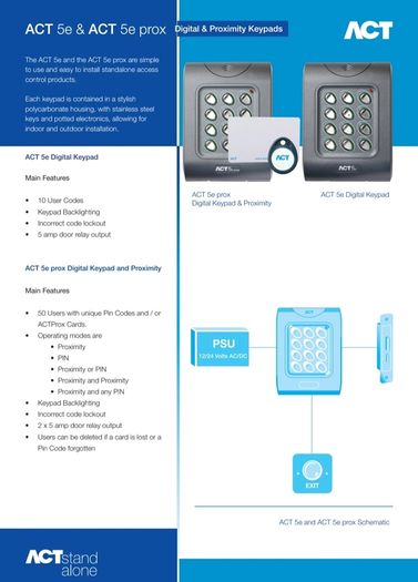 Act5e Standalone Digital Keypad (Door Access Control)