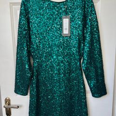 New emerald green sequin Dress French Connection UK8