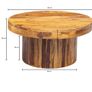 Round Solid Wood Coffee Table 60cm  Modern Wooden Living Room Accent Table Image 5