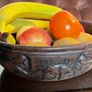 African Hand Carved Wooden Bowl Rustic Folk Art Image 2