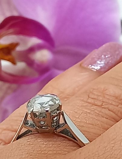 Antique Diamond 18ct White Gold Solitaire Ring