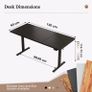 Standing Desk, 120 x 60 cm, Black Image 2