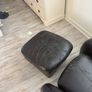 leather reading chair and footrest Image 4