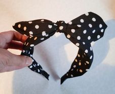 Black & White Head Band With Bow On Top.