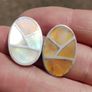 Vintage Mother of Pearl Sterling Silver Earrings Image 4