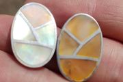 Vintage Mother of Pearl Sterling Silver Earrings
