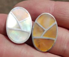 Vintage Mother of Pearl Sterling Silver Earrings