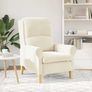 Armchair Cream Velvet Image 3