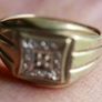 Vintage 9Ct Solid Yellow Gold 375 Diamond Mens Signet Ring 3,5g size S Image 4