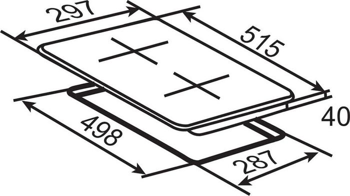 Compact Electric Hob 2 Zone Glass Ceramic German Quality PKM