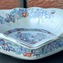 Mason's "Topaz Blue" Scalloped/Ruffled Serving Bowl Image 2