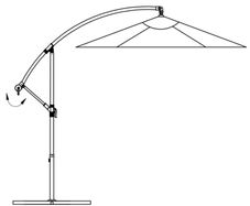 Cantilever Umbrella 3 m Sand White