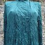 Teal Crinkled Long-Sleeved with High Funnel Neck Maxi Dress Image 7