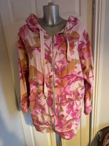 ISilk Everyday luxury cotton pink zipped hoodie jumper size M UK16 EU44 Postage included