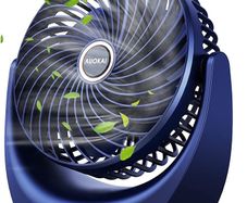 USB Desk Fan Small Desktop Table Cooling Fan with 4000mAh Rechargeable Battery 5 Speeds Portable Personal Fan, 360 Degree Rotatable Strong Wind Quiet Mini Fan For Office Bedroom Home Camping (FREE POSTAGE)