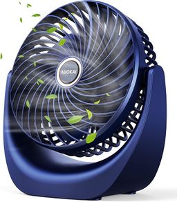 USB Desk Fan Small Desktop Table Cooling Fan with 4000mAh Rechargeable Battery 5 Speeds Portable Personal Fan, 360 Degree Rotatable Strong Wind Quiet Mini Fan For Office Bedroom Home Camping (FREE POSTAGE)