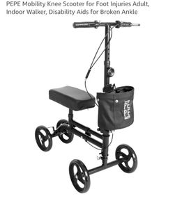 Foldable mobility knee scooter outdoor/indoor