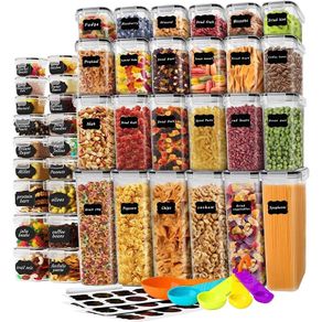 Brand New 42-pack sealed storage containers with lids, clear plastic storage containers