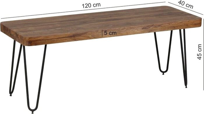 Solid wood dining bench Wooden bench Sheesham or Acacia