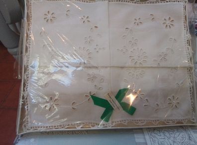 Hand Embroidered Donegal linen Tray Cloth