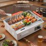 Commercial Electric Griddle, 535 x 300 mm, 3200W, 50-300C Adjustable Temp Control, Stainless Steel Body Image 2