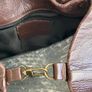 Vintage French Large Dark Brown Leather Bucket Bag Image 6