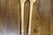 Solid Wood Salad Bowl lifters - fork and spoon - Price Just Reduced