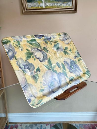 Retro Arnold Designs Floral Fiberglass Large Tray