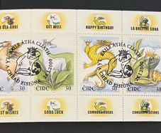 2000 Ireland Greetings Stamp Booklet with Dublin First Day of Issue Pictorial Cancel