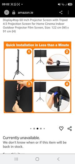 60 inch Portable Projection screen