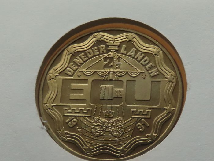 Silver wedding Dutch Royals 25th anniversary ECU coin & stamps cover 1991