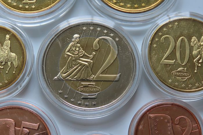 Vatican Set Specimen essai trial probe pattern Prototype euro 8 coins 2007