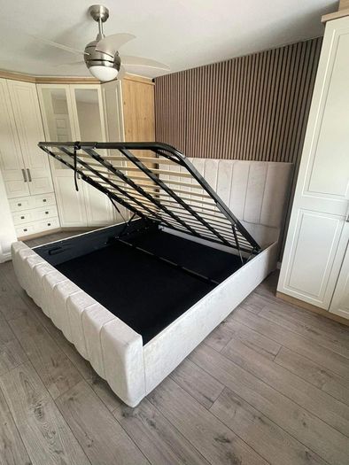 New King Size Ottoman Gaslift Storage Beds. New Super King Ottoman Gaslift Beds. New Tufted Sprung Memory Foam Mattresses Instock