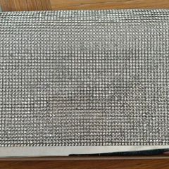Ladies Silver Clutch Bag - Evening Bag - Purse Handbag With Detachable Chain Strap