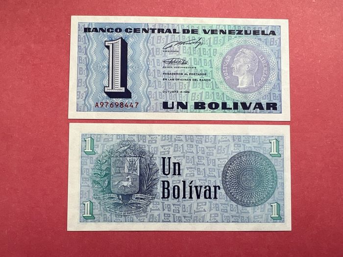 Venezuela 1 Bolivar  1989  Pick  68a   (uncirculated)