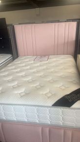 Pink plush bed frame and box