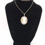 Lady Cameo Carved Shell Sterling Silver Necklace Image 9