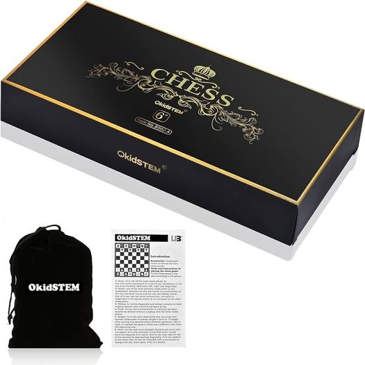 FREE P&P Magnetic Travel Chess Set with Folding Games Board and 2 Extra Queens & Storage Bag for Kids and Adults (Gold & Silver)