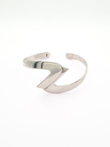Modernist Sterling Silver Bangle, Full British Hallmarks
